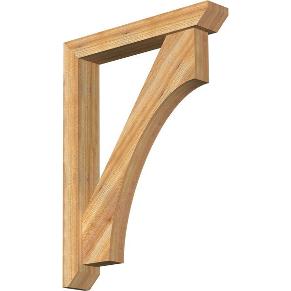Ekena Millwork Westlake Slat Rough Sawn Bracket w/ Offset Brace, Western Red Cedar, 6"W x 36"D x 48"H BKT0604X36X48WTL06RWR - main